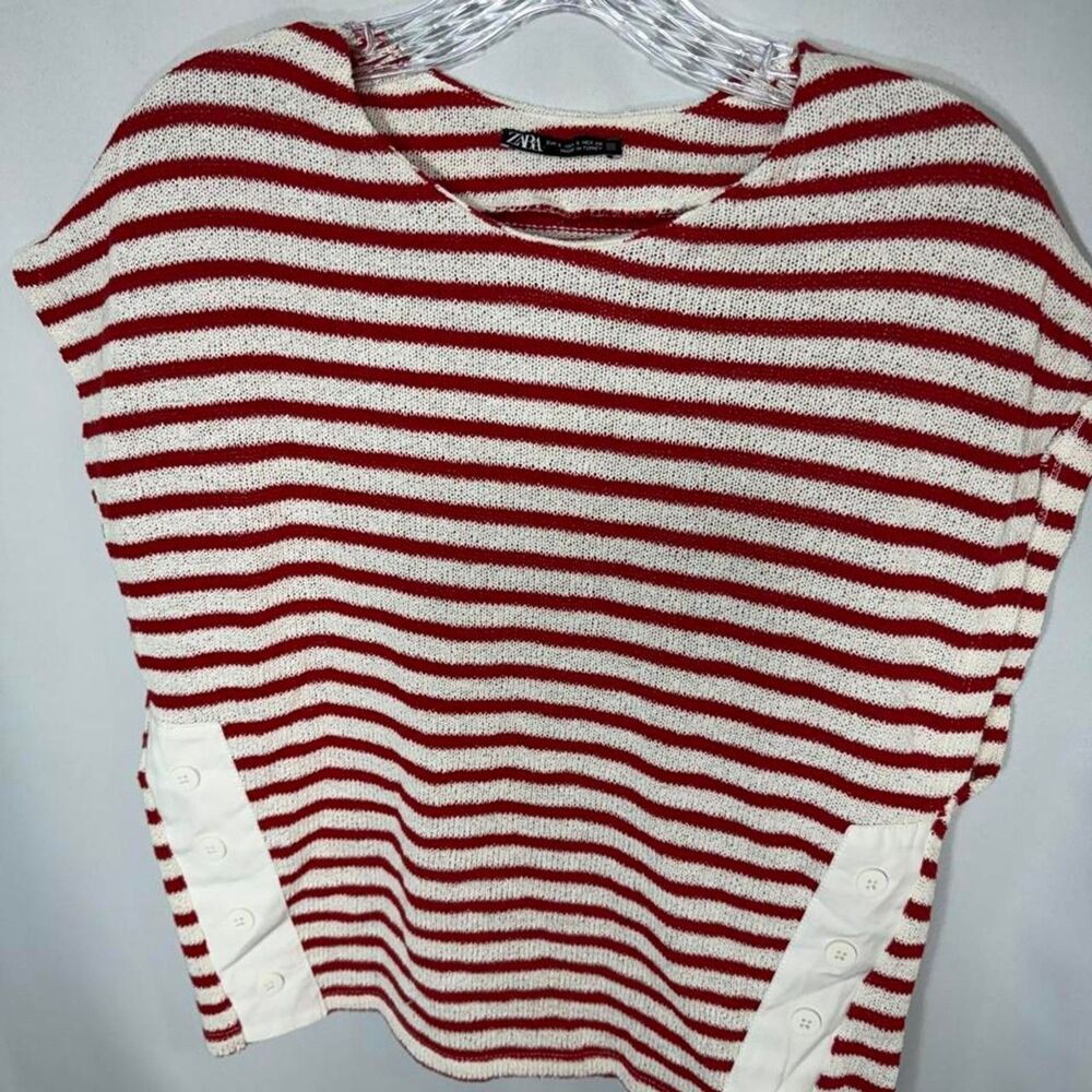 Zara Women's Size Small Colorful Striped Knit Sweater 